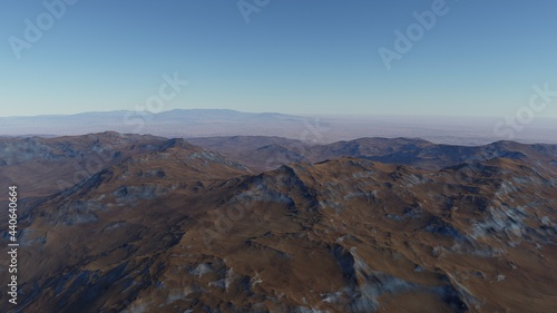 alien planet landscape, science fiction illustration, view from a beautiful planet, beautiful space background 3d render