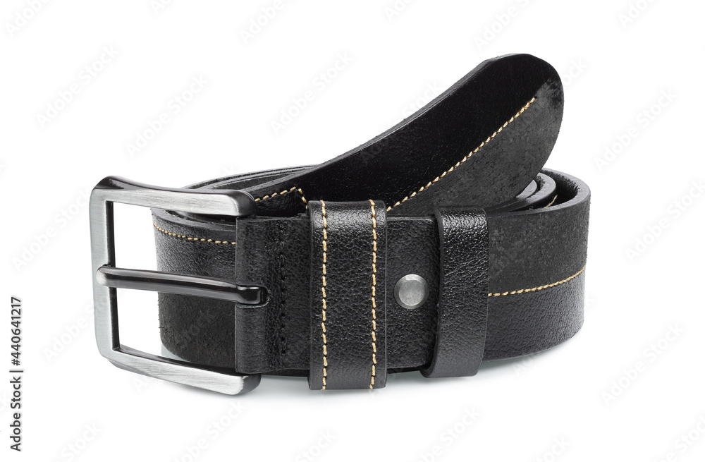 Leather belt, isolated on a white background Leather belt, isolated on a white background