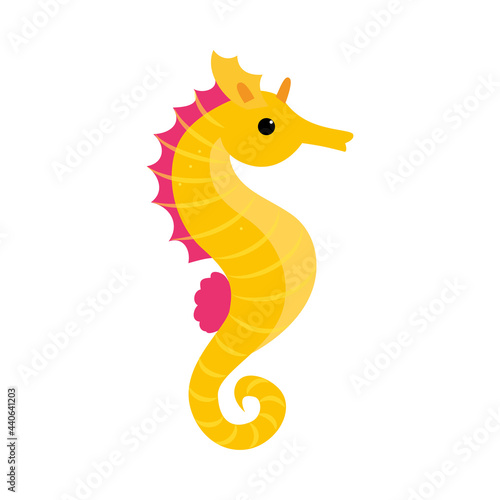 Seahorse as Sea Animal Floating Underwater Vector Illustration
