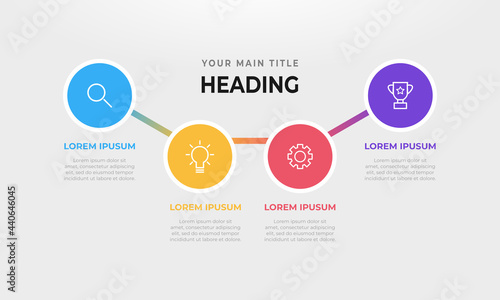 Professional steps infographic template in circular