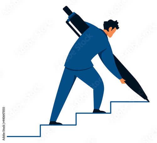 Businessman Creating Stairs