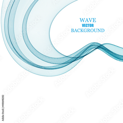 Abstract blue lines wave design decorative background vector