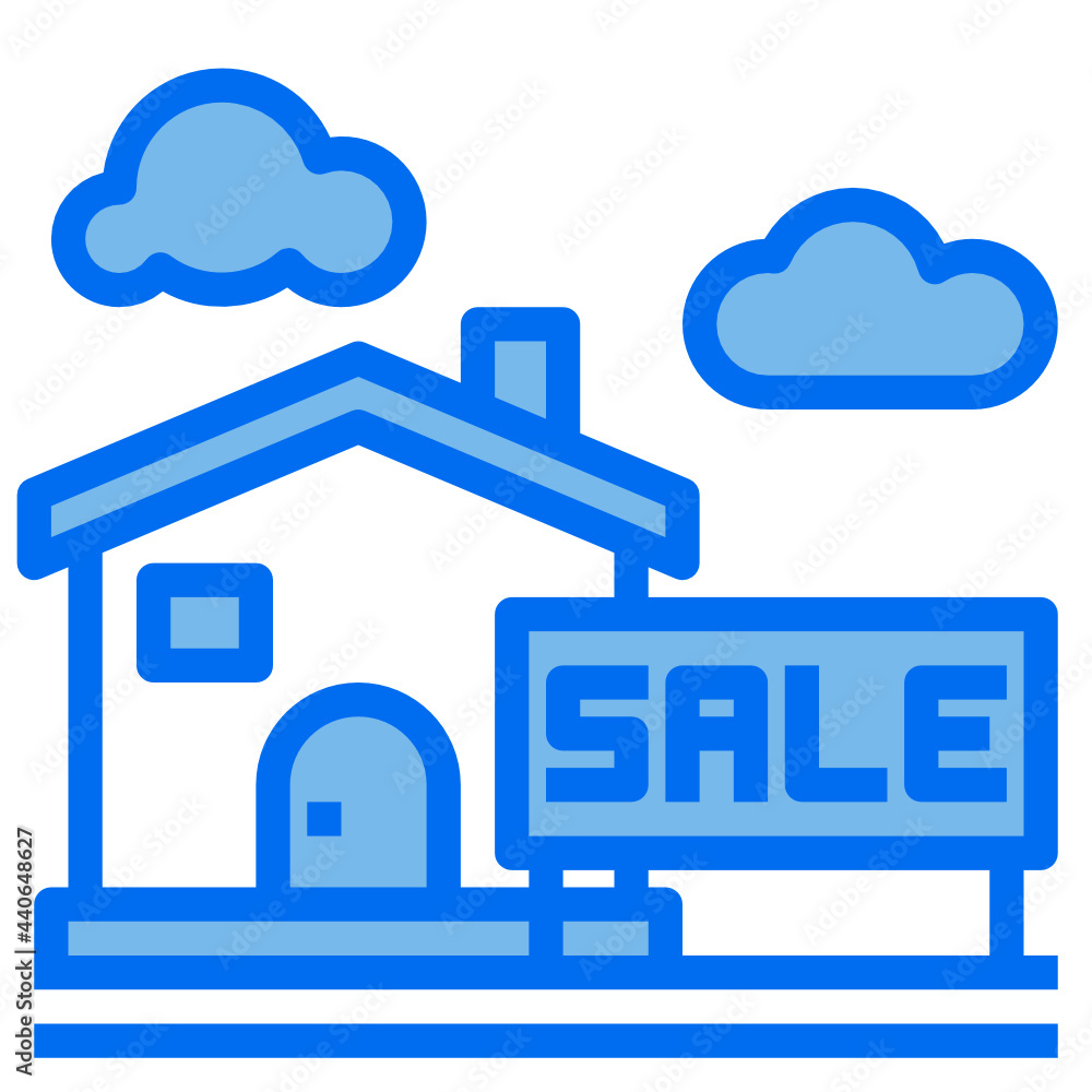 Fototapeta premium house blue line icon