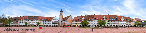 Freudenstadt im Schwarzwald, Wochenmarktplatz mit Rathaus, Panorama