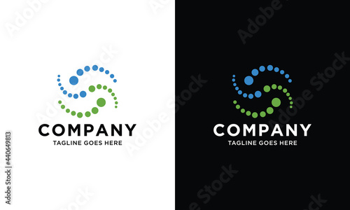 Initial letter S chiropractic and acupunture health medical logo concept. Chiropractic and acupunture logo spine spinal care vector icon illustration