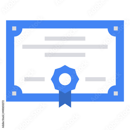 certificate blue  icon