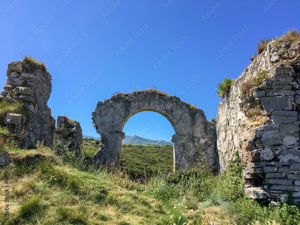 Church ruins in the countryside