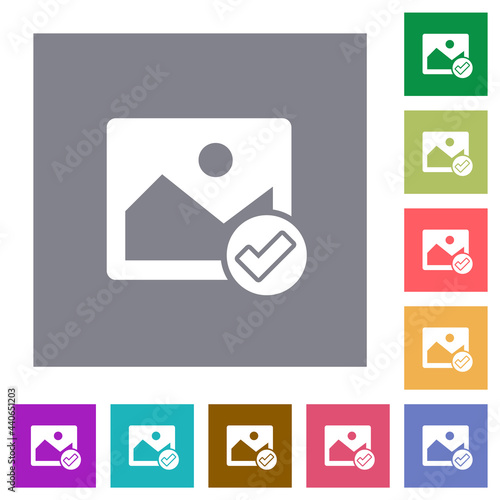 Image ok square flat icons
