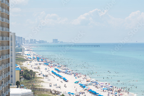 Panama City Beach Florida Skyline Beachfront Crowd June 2021 photo