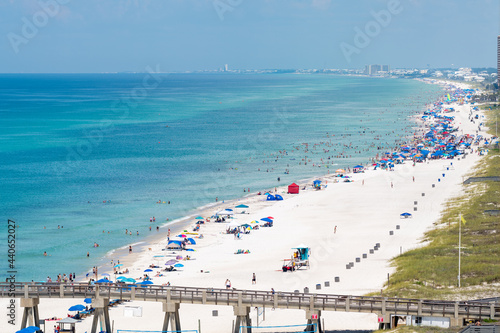 Panama City Beach Florida Skyline Beachfront Crowd June 2021 photo