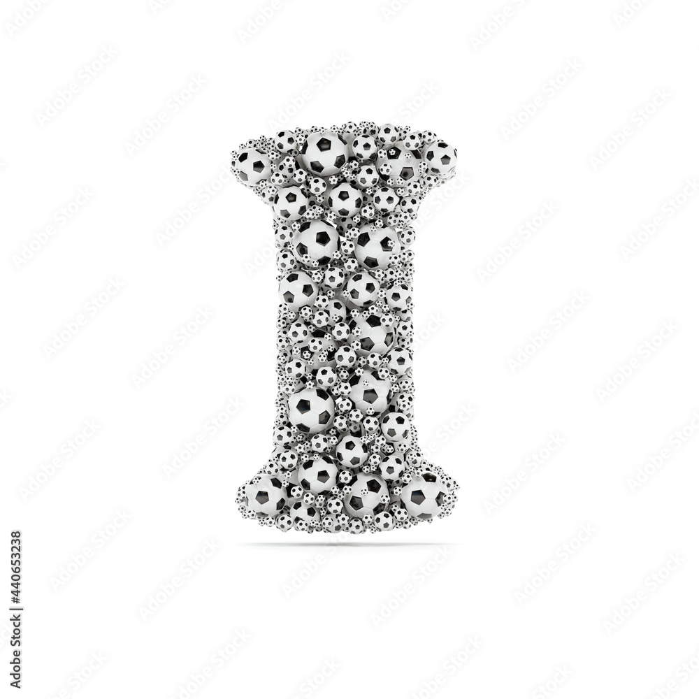 Fototapeta premium I letter with soccer football balls