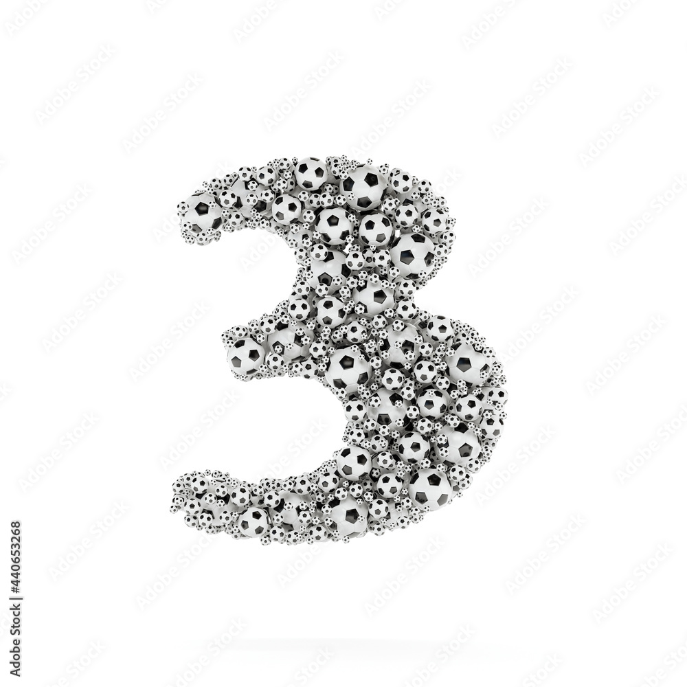 3 three number digit soccer football balls 3 three number digit soccer football balls