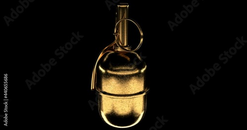 Gold RGD-5 is a post–World War II Soviet anti-personnel fragmentation grenade. Alpha matte channel.