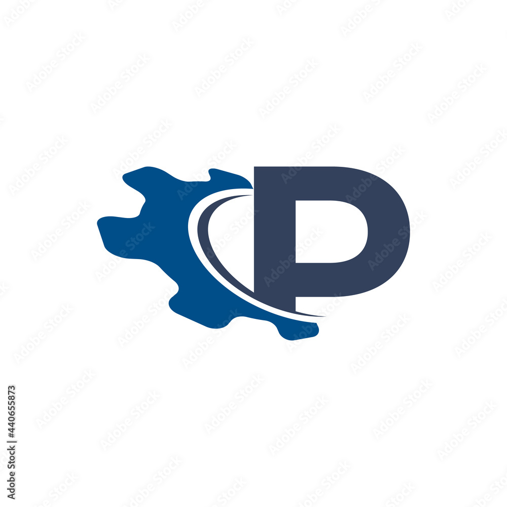 Corporation Letter P with Swoosh Automotive Gear Logo Design. Suitable for Construction, Automotive, Mechanical, Engineering Logos Corporation Letter P with Swoosh Automotive Gear Logo Design. Suitable for Construction, Automotive, Mechanical, Engineering Logos