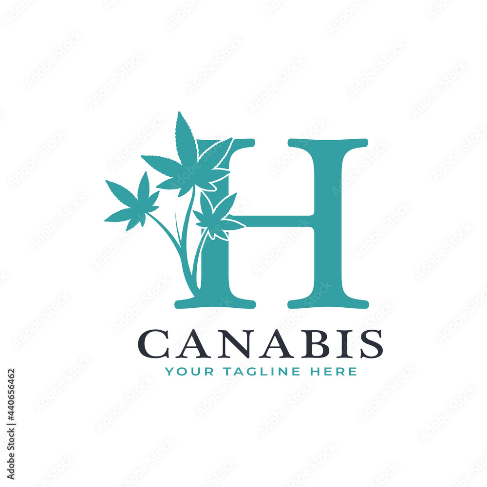 Letter H Green Canabis Logo Alphabet With Medical Marijuana Leaf. Usable for Business, Science, Healthcare, Medical and Nature Logos. Letter H Green Canabis Logo Alphabet With Medical Marijuana Leaf. Usable for Business, Science, Healthcare, Medical and Nature Logos.