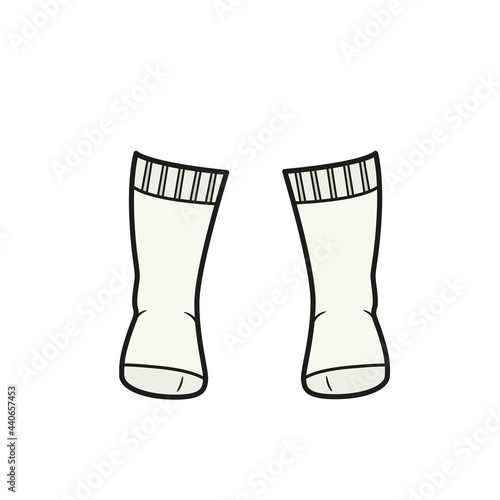 High knee socks for girl color variation for coloring on a white background