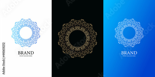 Flower, ornament or mandala logo template design. ent logo template design.