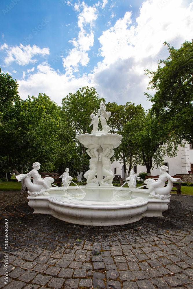 Dubno castle. Fountain