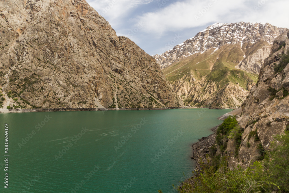 Hazor Chasma lake in Marguzor (Haft Kul) in Fann mountains, Tajikistan Hazor Chasma lake in Marguzor (Haft Kul) in Fann mountains, Tajikistan