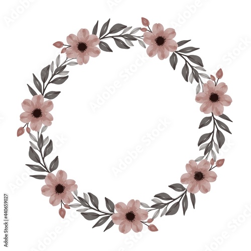 arrangement of light brown flower for greeting and wedding card, light brown wreath
