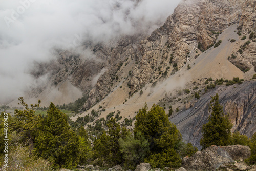 Rocky landscape of Fann mountains, Tajikistan photo