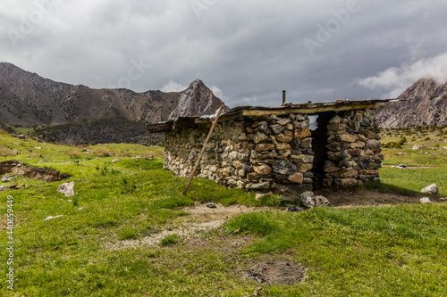 Shepherds' hut near Kulikalon lakes in Fann mountains, Tajikistan