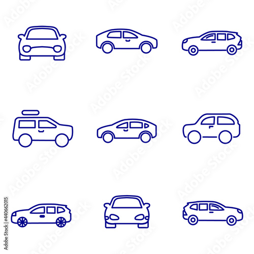 car icon.buttons set symbol vector elements for infographic web. 