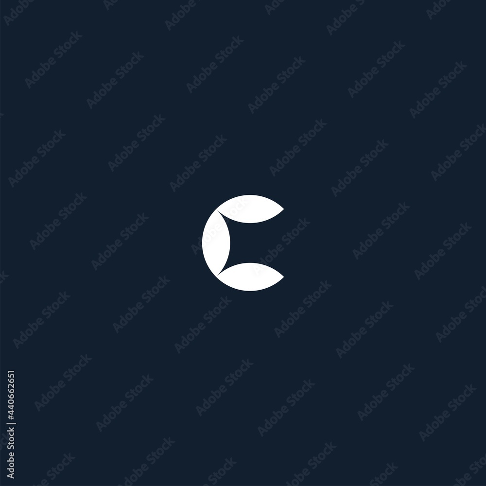 Letter C with leaf for logo design. Letter C with leaf for logo design.