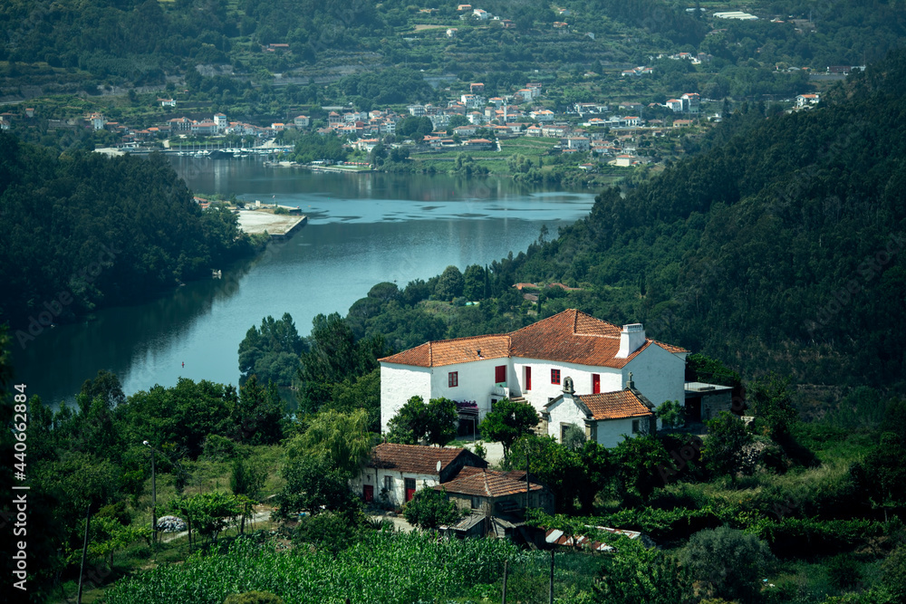 View of the Douro River in the Aveiro District in Portugal.
