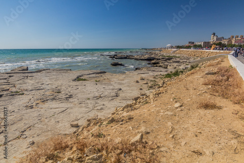 Coast of the Caspian Sea in Aktau  Kazakhstan