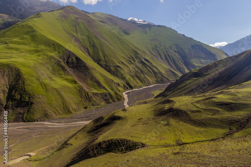 River valley near Xinaliq (Khinalug) village, Azerbaijan photo