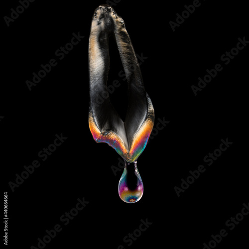 A premolar tooth with a drop color