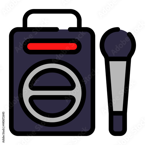 Boombox icon with outline style and pixel perfect base. Suitable for website design, logo, app and UI. Based on the size of the icon in general, so it can be reduced.