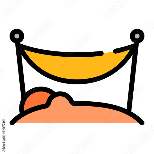 Hammock icon with outline style and pixel perfect base. Suitable for website design, logo, app and UI. Based on the size of the icon in general, so it can be reduced.