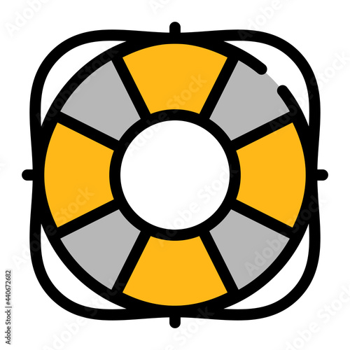 Lifesaver icon with outline style and pixel perfect base. Suitable for website design, logo, app and UI. Based on the size of the icon in general, so it can be reduced.