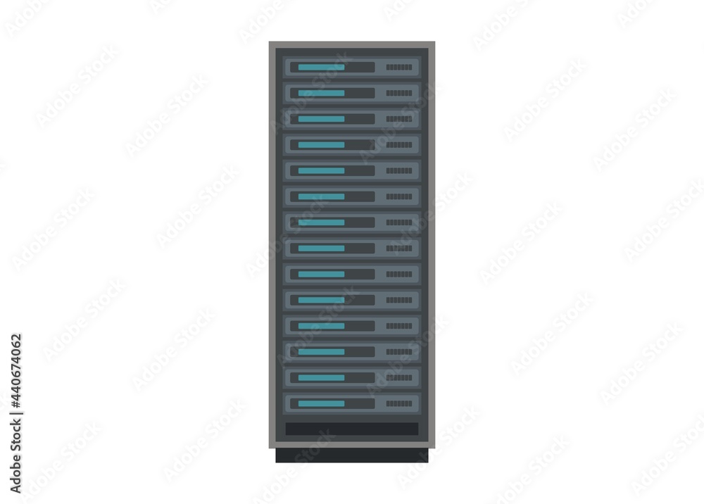 Server rack simple flat illustration