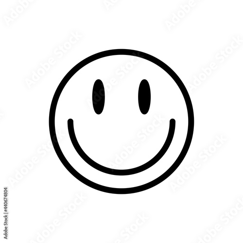 Icono de carita feliz. Emoticón de felicidad, chat, mensaje electrónico. Concepto de alegría, sonrisa, entusiasmo. Ilustración vectorial