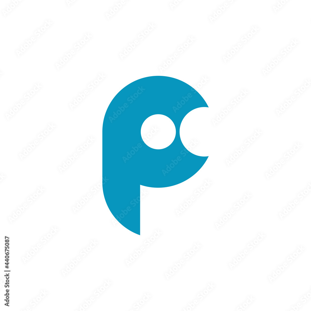 letter pc circle geometric simple unique shape logo vector letter pc circle geometric simple unique shape logo vector