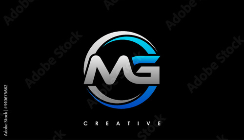 MG Letter Initial Logo Design Template Vector Illustration