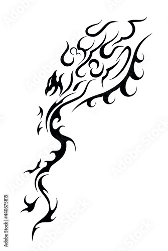 Fototapeta Naklejka Na Ścianę i Meble -  fly snake dragon creature abstract ethnic tattoo sticker symbol