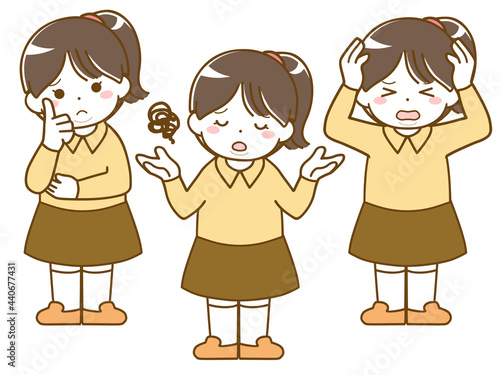 太った少女の困った表情