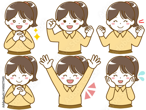 太った少女の楽しい表情