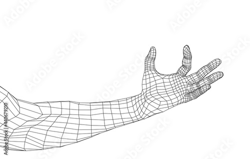 Hand hold some tiny or thin object. Vector