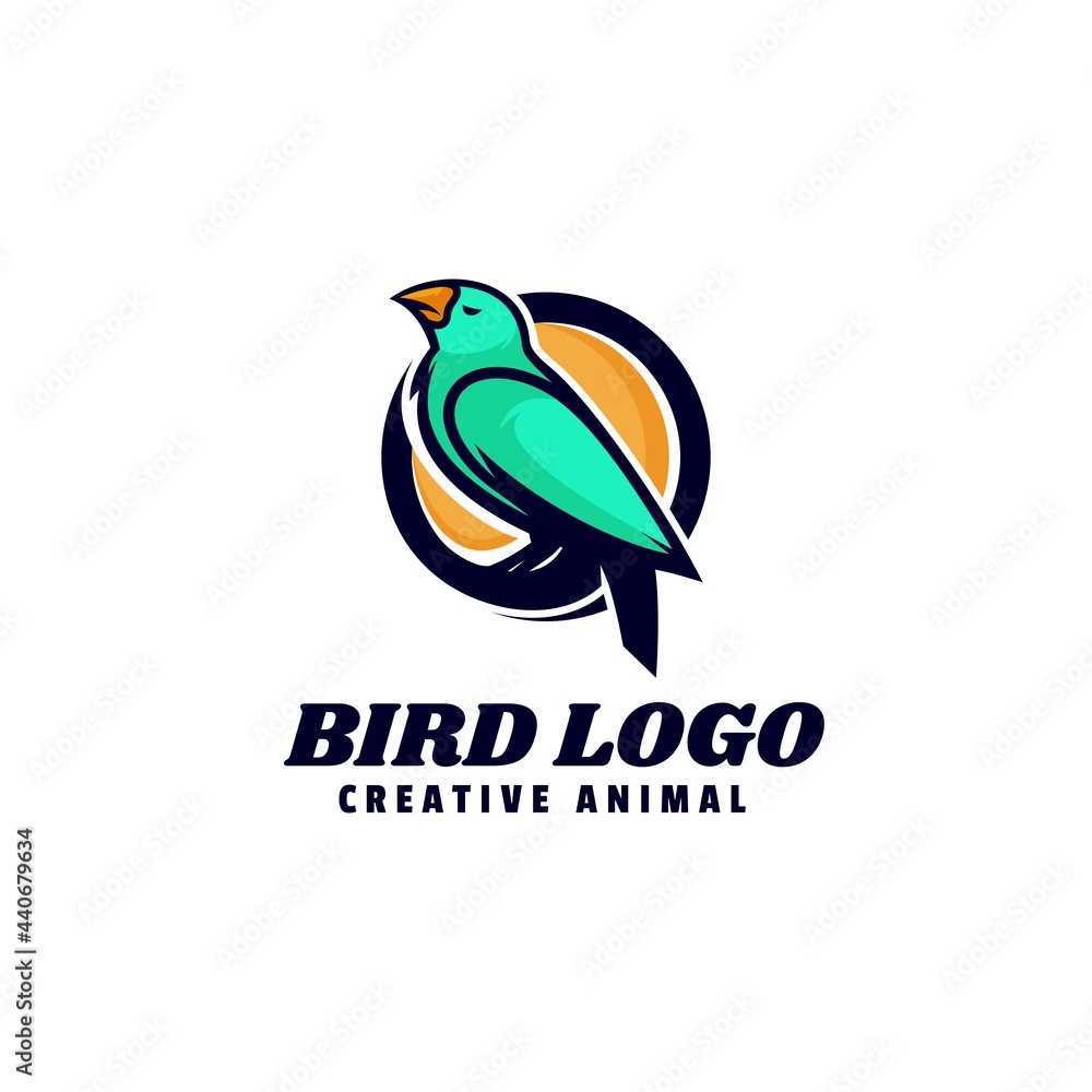 Fototapeta premium Vector Logo Illustration Bird Simple Mascot Style.