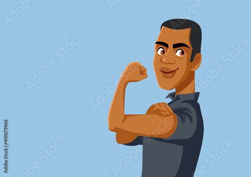 Strong African Man Flexing Arm