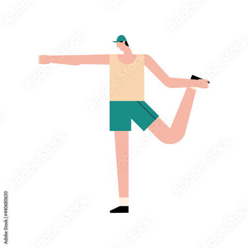 man practicing exercise