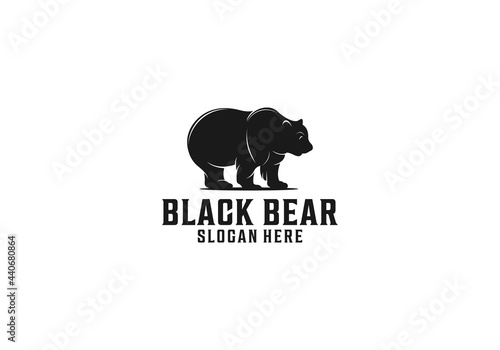 black bear logo template in white background