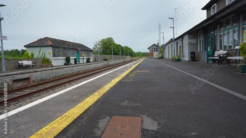 Wallpaper Mural Lonely train station with tracks Enniscorthy Ireland Torontodigital.ca