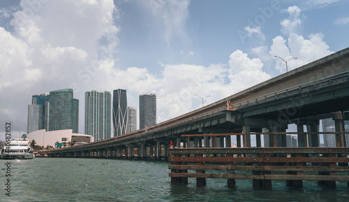 city harbour bridge Miami Florida skyline sea water travel panoramic summer horizon buildings  © Alberto GV PHOTOGRAP