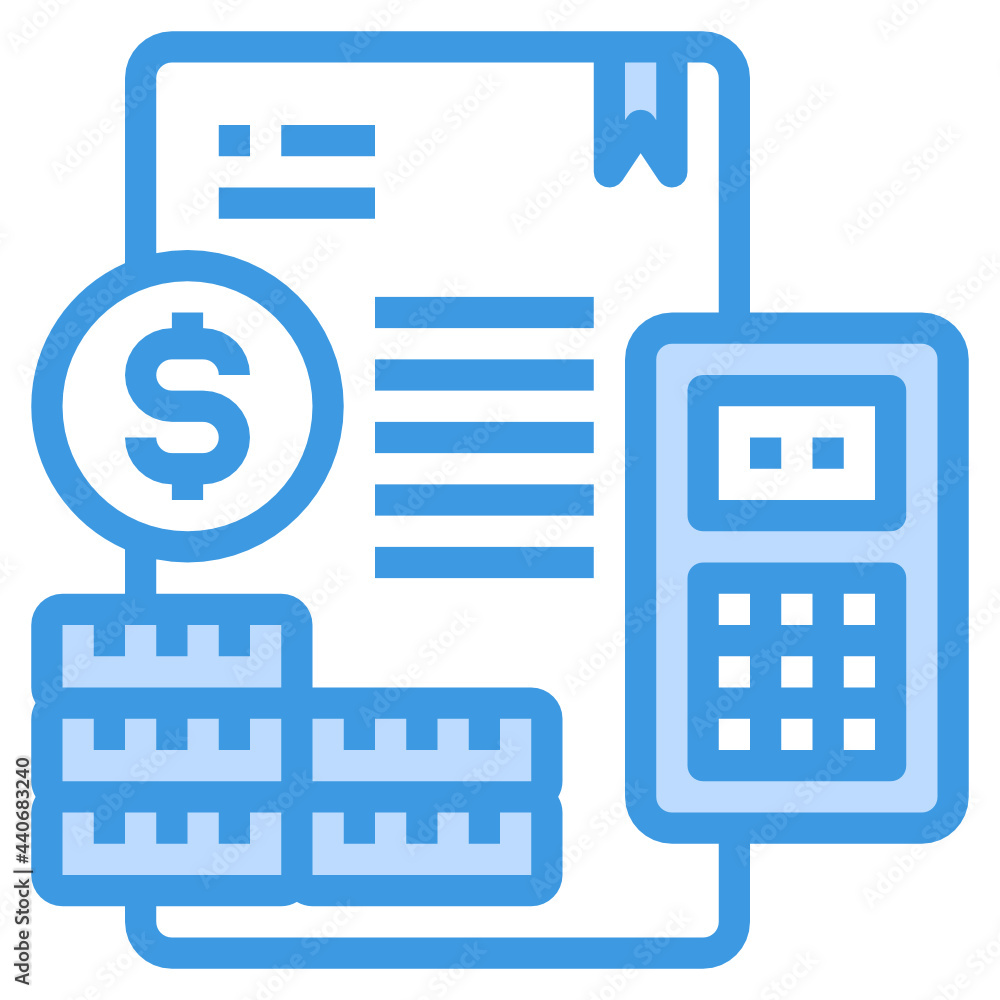 Financial blue outline icon
